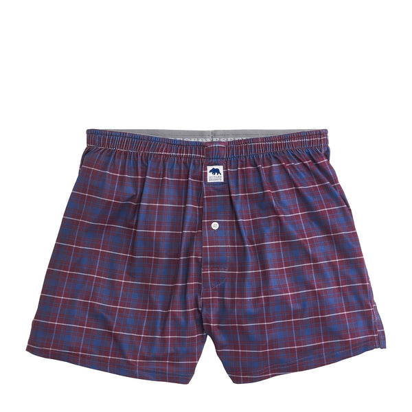 Dutton Plaid Performance Boxers - Zinfandel