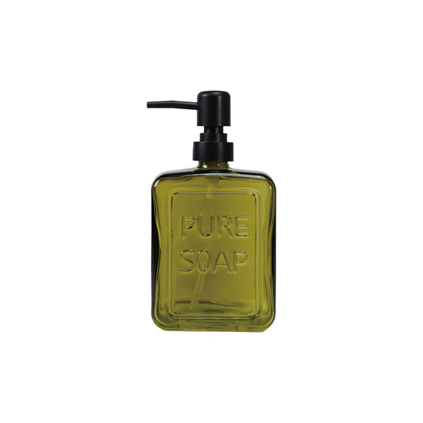 Pressed Glass Soap Dispenser with Pump "PURE SOAP"