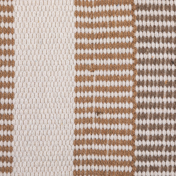 Woven Recycled Cotton Blend Throw with Stripes & Fringe