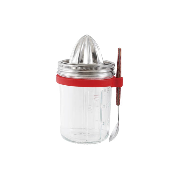 10 oz. Glass & Stainless Steel Jar w/ Juicer, Spoon & Silicone Ring Spoon Holder