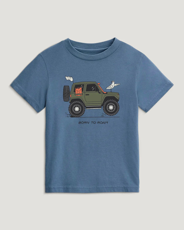 Toddler Born To Roam Tee - Pacific Blue