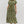 Olive Botanical Midi Dress featuring Striped Accent Piping