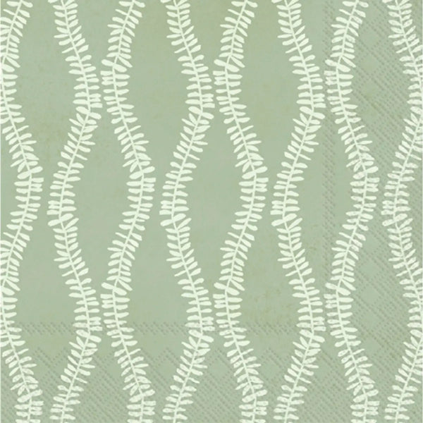 Paper Cocktail Napkins Pack of 20 Leaf and Stem Dark Green