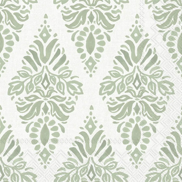 Paper Lunch Napkins 20ct Soft Petals Green