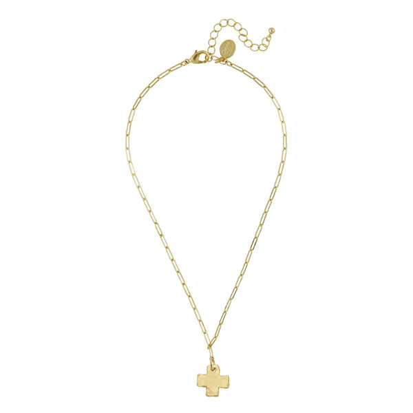 Mini Cross Paperclip Necklace