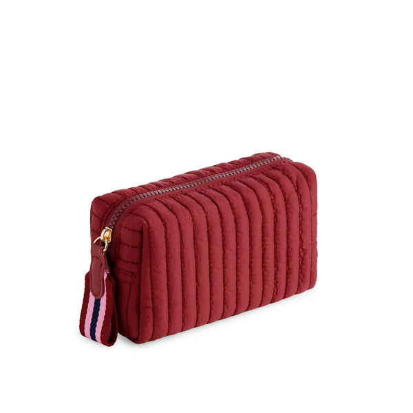 Ezra Small Boxy Cosmetic Pouch - Wine