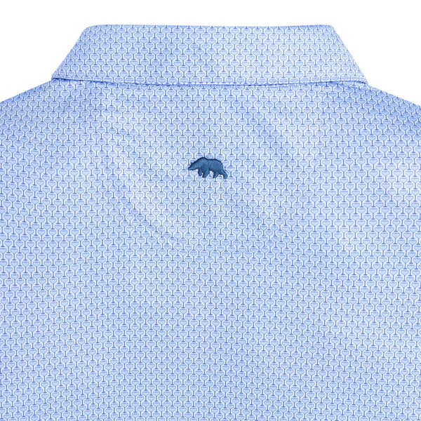 Night Owl Printed Performace Polo - Thistle