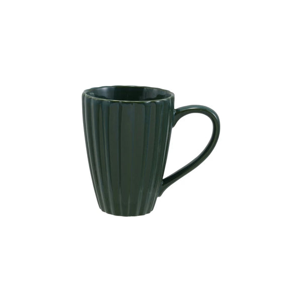 14 oz. Stoneware Ribbed Mug, Green