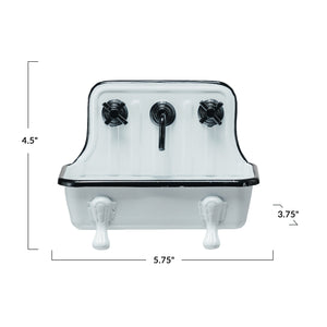 Metal Sink Soap Dish w/ Faucet