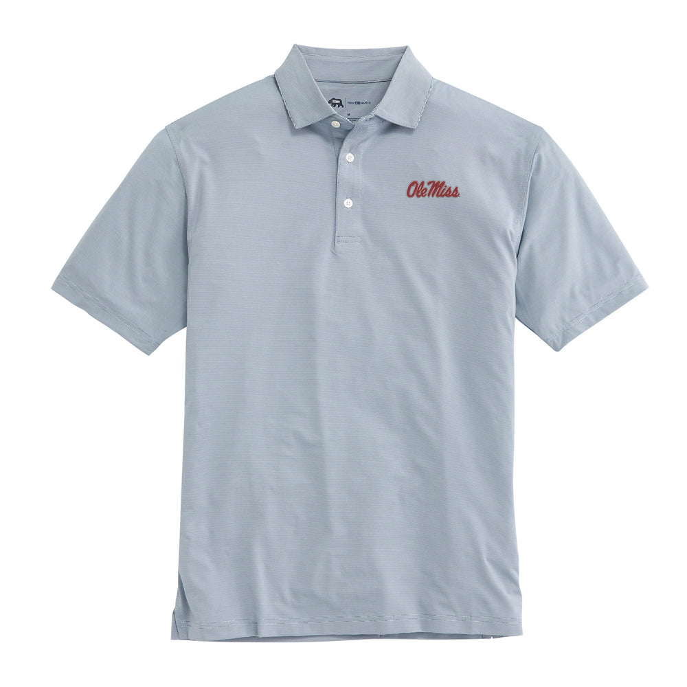 Ole Miss Hairline Stripe Performance Polo: Navy