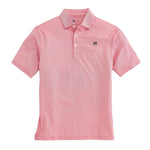 Hairline Stripe Standing Bulldog Polo: Red