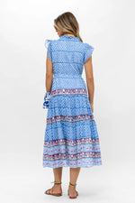 Cinched Flirty Midi Campania Blue