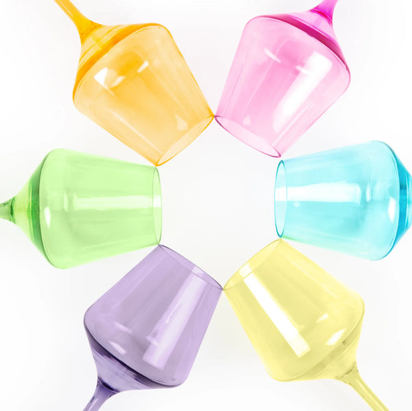 Acrylic Stemmed Wine Glasses-Bright