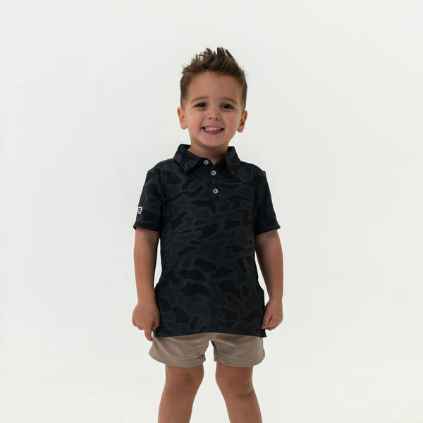 Youth Polo - Black Camo