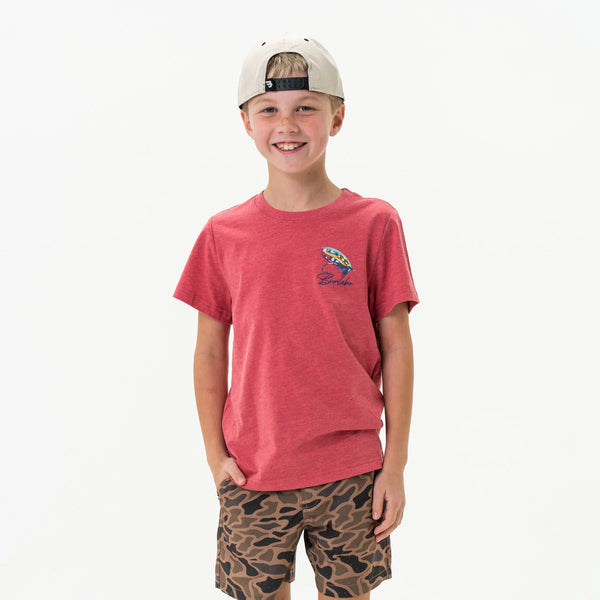 Youth Tee - Big Fly - Heather Crimson