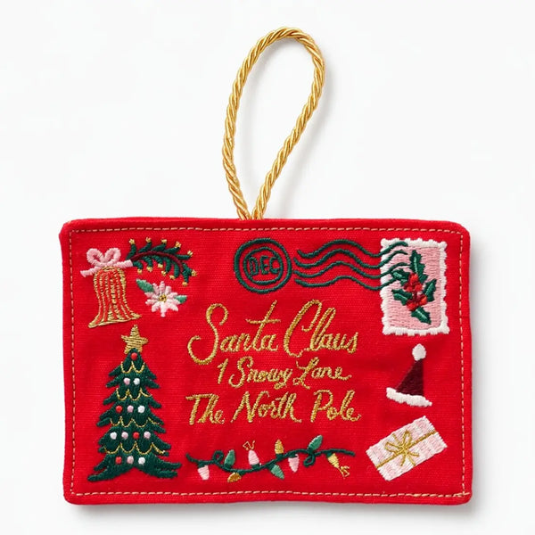 Santa Letter Embroidered Ornament