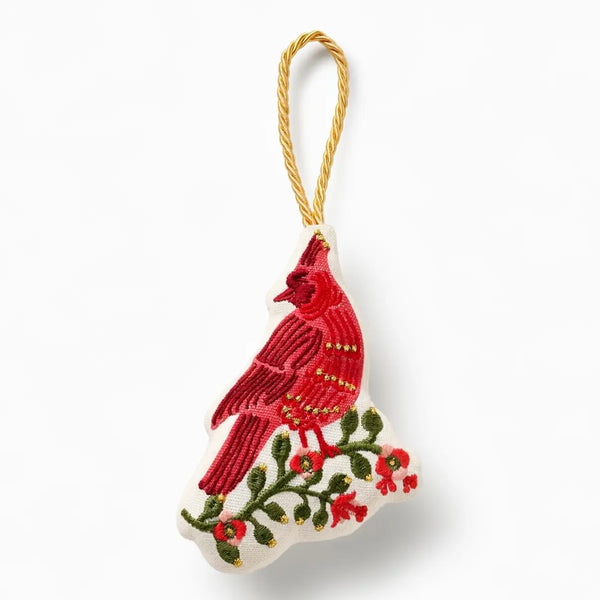 Cardinals Embroidered Ornament
