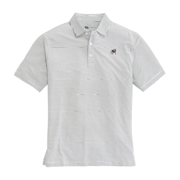 Standing Bulldog Birdie Stripe Polo - White/Black