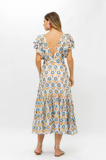 BELTED FLIRTY MAXI- TOURAINE BLUE