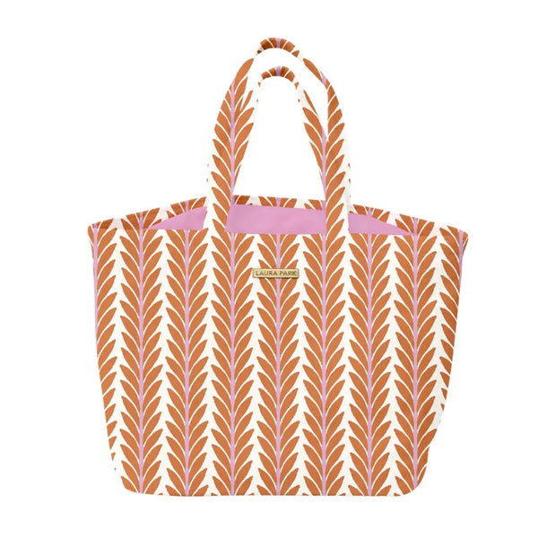Frond Orange Terry Beach Tote