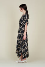 PRINTED UNBALANCED SKIRT MAXI DRESS