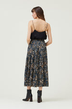 TIERED PRINTED CHIFFON SKIRT