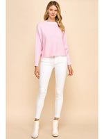 Dolman Sleeves Sweater Top - Pink