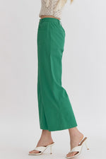 High Waisted Wide Leg Pant: Green