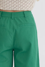 High Waisted Wide Leg Pant: Green