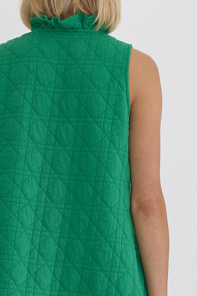 Green Textured Mini Dress