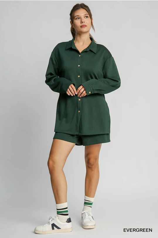 LuxeKnit Twofer Romper: Green