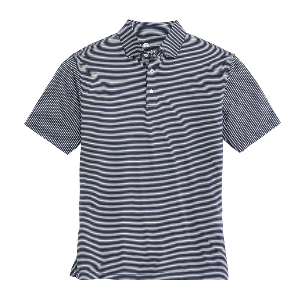 Birdie Stripe Performance Polo: Dark Denim