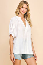 V-Neck Tunic Top - White