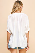 V-Neck Tunic Top - White