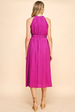 Sleeveless Midi Dress - Magenta