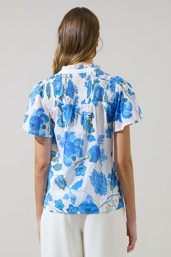 Samian Floral Romy Mock Neck Top