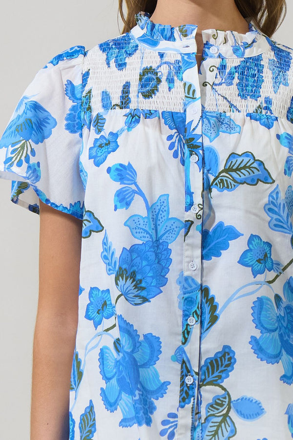 Samian Floral Romy Mock Neck Top