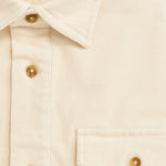 Stretch Cord Half Button Shirt - Cream