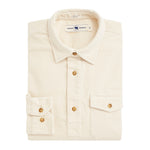 Stretch Cord Half Button Shirt - Cream