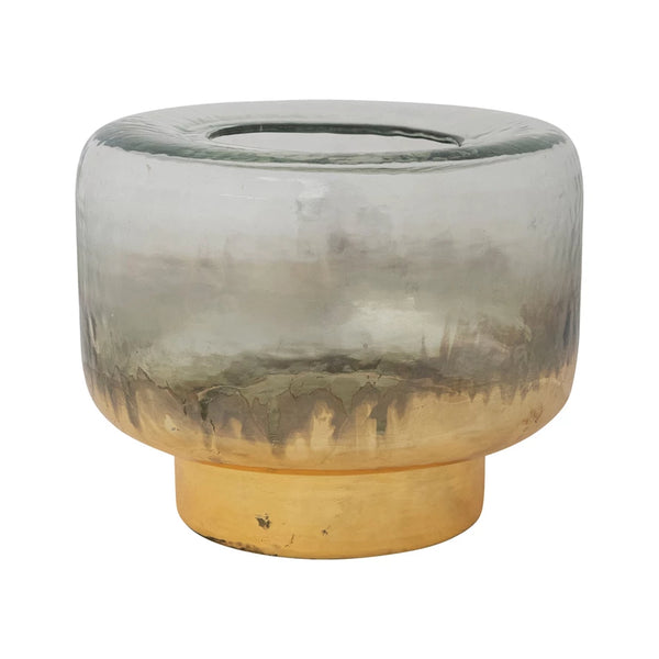 Mercury Glass Hurricane, Gold Finish