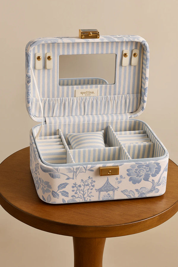 Medium Desktop Jewelry Case Garden Toile