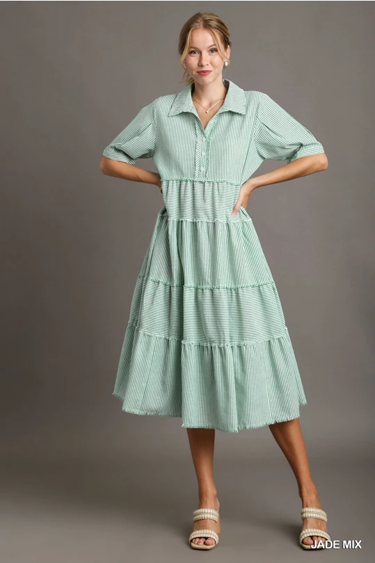 Jade Tiered A-Line Maxi Dress