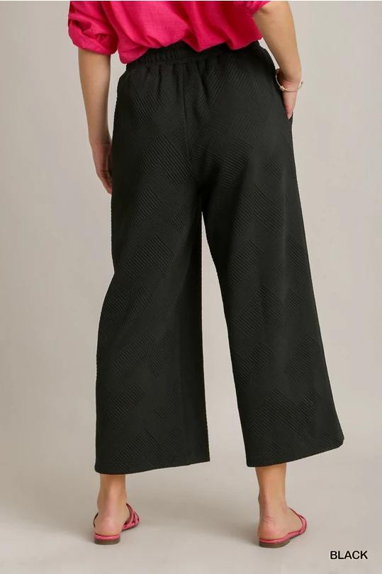 Jacquard Straight Fit Sweatpants - Black