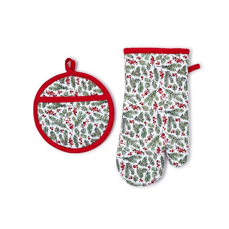 Merry Berry Oven Mitt and Pot Holder Set