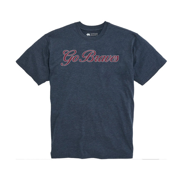 Braves Script Vintage Wash Tee - Classic Navy