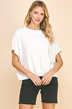 Dropped Shoulder Sweater Top - Ivory