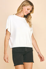 Dropped Shoulder Sweater Top - Ivory