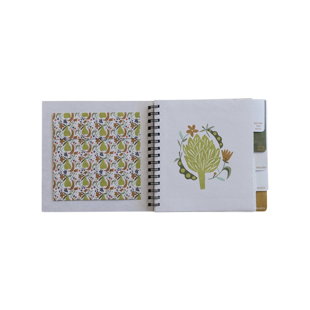 Spiral Bound Paper Recipe Journal w/ Patterns