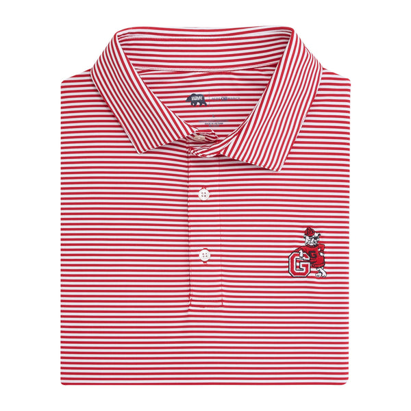 UGA G Dog Echo Stripe Performance Polo - Red