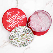 Holly Jolly Reversible Paper Coasters (set of 20)